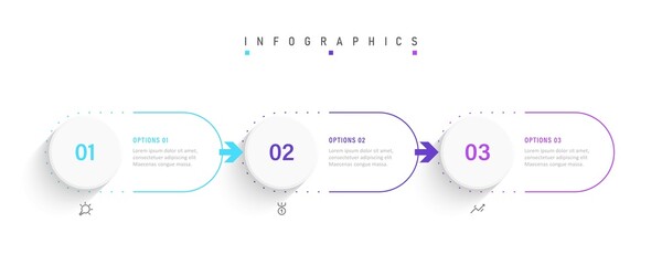 Vector Infographic label design template with icons and 3 options or steps. Can be used for process diagram, presentations, workflow layout, banner, flow chart, info graph.