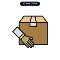 receive parcel icon symbol template for graphic and web design collection logo vector illustration