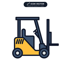 forklift icon symbol template for graphic and web design collection logo vector illustration