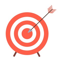 Target with an arrow in the center. Vector illustration for leadership