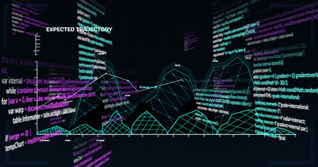 Image of data processing over black background