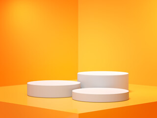 Minimalism abstract background, pedestal. 3d illustration.