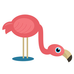 Cartoon happy animal bird flamingo illustration
