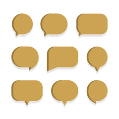 3d speech bubble chat icon collection set poster