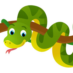 cartoon scene with snake animal illustration