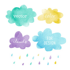 Obraz premium Watercolor clouds for design