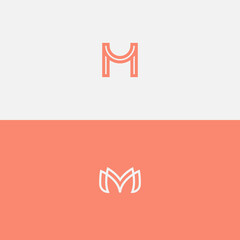 set of luxurious monogram letter m logo template vector illustration design. double m alphabet symbol for corporate business identity - obrazy, fototapety, plakaty