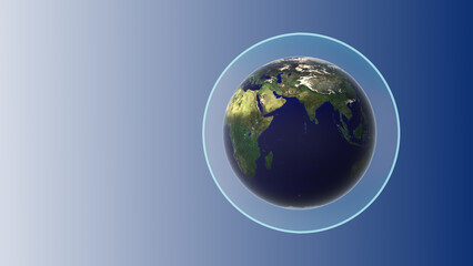 Earth atmosphere with ozone layer