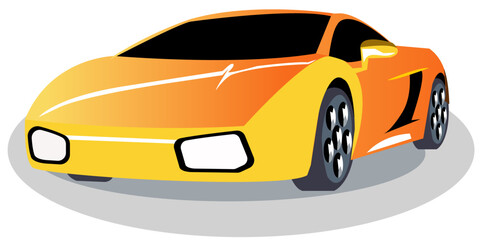 Obraz na płótnie Canvas Gradient luxury Car for comfortable Transportation. Design Car Vector for 2d Cartoon Animation.
