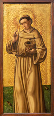 VALENCIA, SPAIN - FEBRUAR 14, 2022: The renaissance painting of St. Anthony of Padua in the...