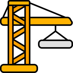 crane outline color icon