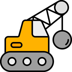 demolish outline color icon