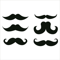 set of mustaches, vector illustration symbol