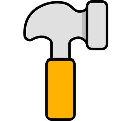 hammer outline color icon