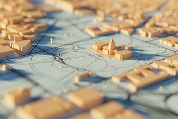 Capitol Hill in Washington DC miniature model. 3D rendering.