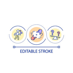 Fototapeta premium Managing unexpected results loop concept icon. Risky opportunities for success abstract idea thin line illustration. Taking risks. Isolated outline drawing. Editable stroke. Arial font used