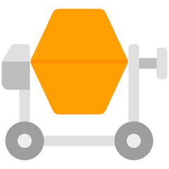 concrete mixer flat icon