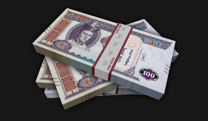 Mongolian Togrog, Tugrik money banknotes pack 3d illustration