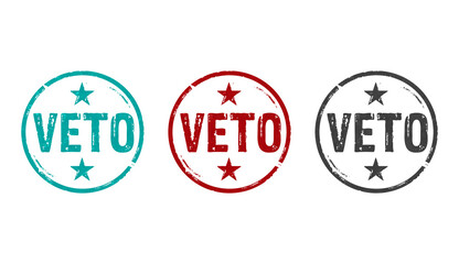 Veto stamp and stamping - opposition and refuse concept