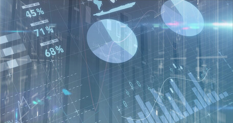 Image of data processing over black background