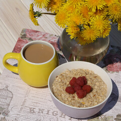 oatmeal with coffee
