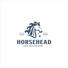 Fototapeta premium Horse Stallion Canter Head Logo Design Vector