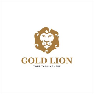 Lion Face Logo Design Vector Image