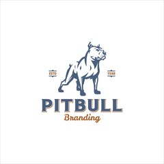 Dog Pit Bull Logo Design Vector Image