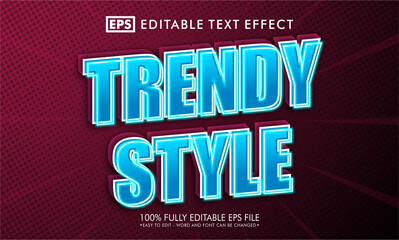 Trendy style editable text effect
