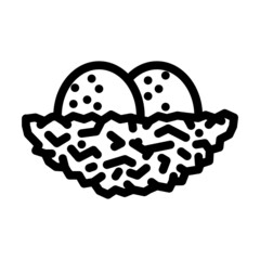 nest with bird eggs line icon vector. nest with bird eggs sign. isolated contour symbol black illustration