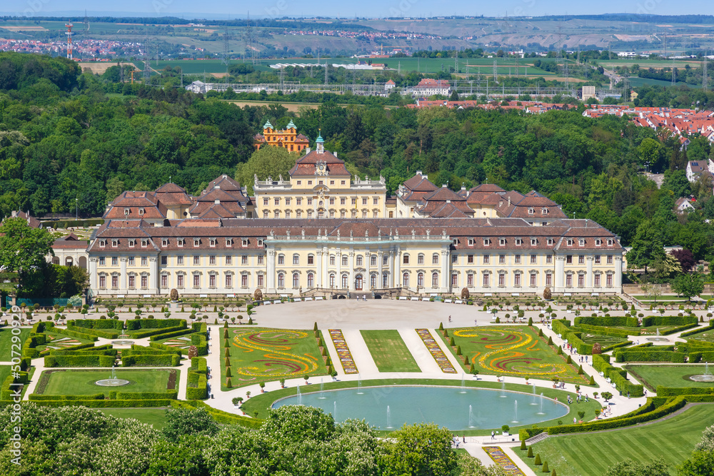Wall mural Ludwigsburg Castle aerial photo view architecture travel in Germany - Wall murals