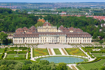 Ludwigsburg Castle aerial photo view architecture travel in Germany