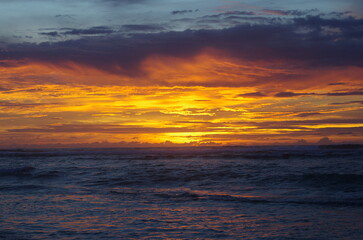 Sunset over the Indonesian coastline