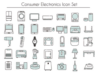 Consumer electronics icon set
