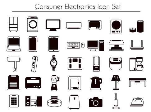 Consumer electronics icon set