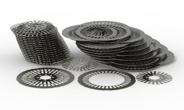 Electromagnetic sheets used on motor stator and rotor manufacturing process