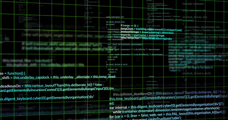 Image of data processing on black background