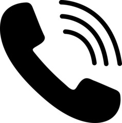 black telephone call symbol isolated on white background