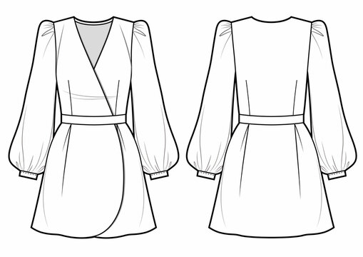 Flat sketches of dresses sale