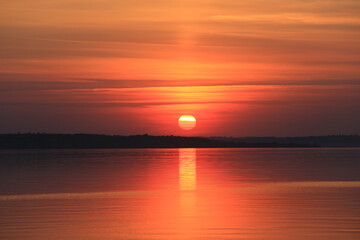 sunset on lake