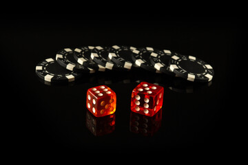 Craps is a dice game in which players bet on the outcomes of a pair of dice. Black chips received as a result of winning