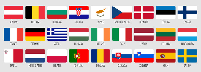 National flags of EU members