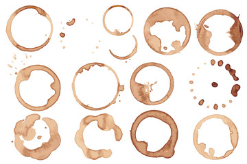 Coffee stains set, vector pack