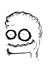 A funny face of an unknown hand-drawn. Cartoon face image