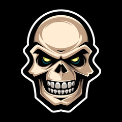 Skull, monster, zombie. Mascot for sport team. E-sports badge. Game icon.