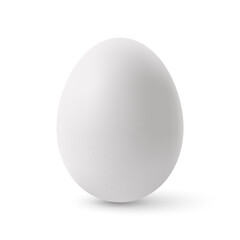 Fresh Organic Chicken Egg. Realistic Chicken Egg with Shadow Effects. Isolated on White Background