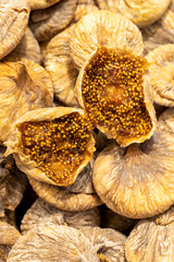 Dry fig. healthy foods. Close-up