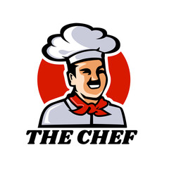 Chef in hat. Cooking, restaurant concept vector illustration