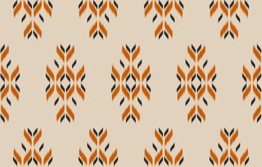 Ethnic Ikat seamless pattern in tribal. Fabric Indian style. Design for background, wallpaper, illustration, fabric, clothing, carpet, textile, batik, embroidery.