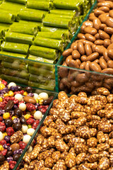 Dragee varieties. Sweet snack. close up